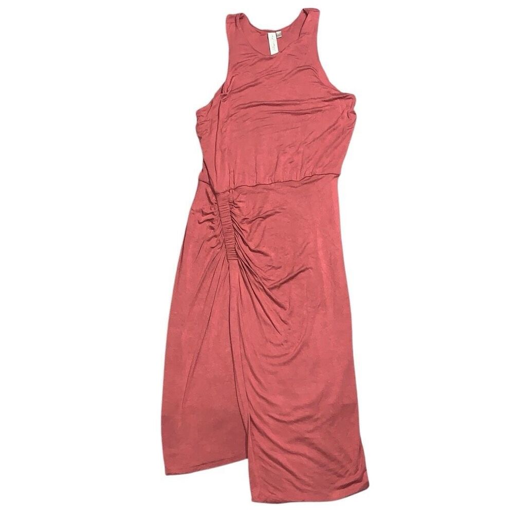 Allison Joy Women's Medium Burnt Orange Asymmetric Hem Jersey Knit Tank Dress